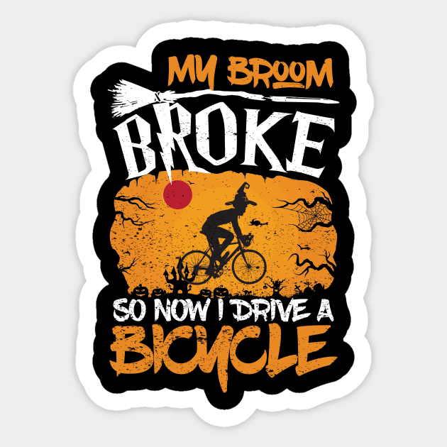 Funny Cycling Bicycle Halloween Costume Cyclist Sticker by mrsmitful01